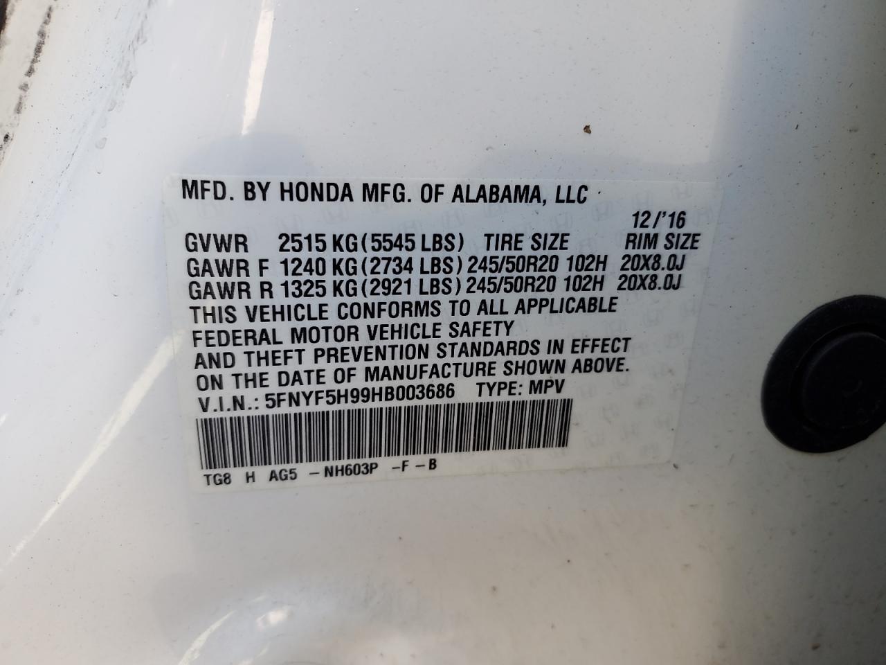 2017 Honda Pilot - Image 12