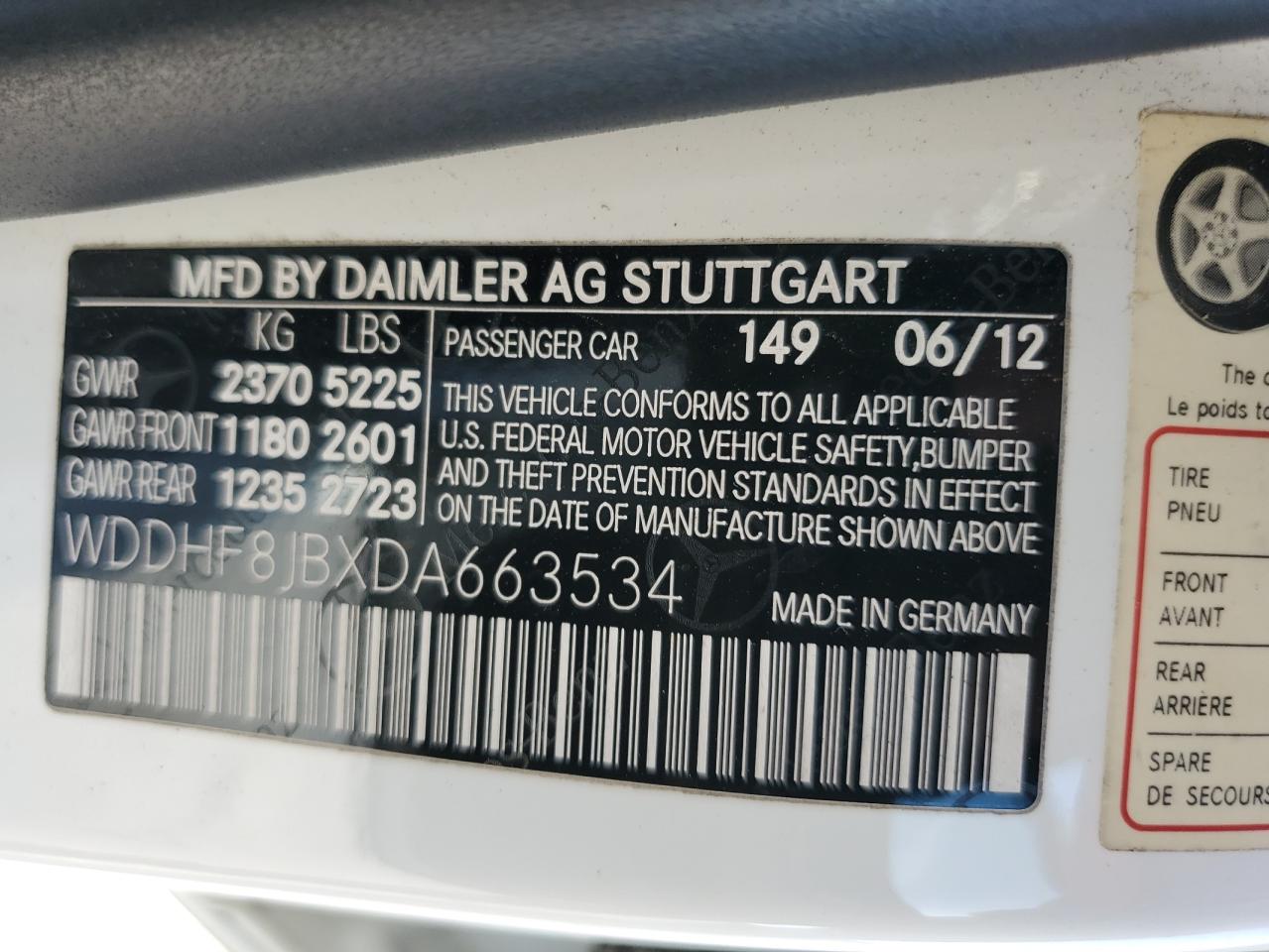 WDDHF8JBXDA663534 2013 Mercedes-Benz E 350 4Matic