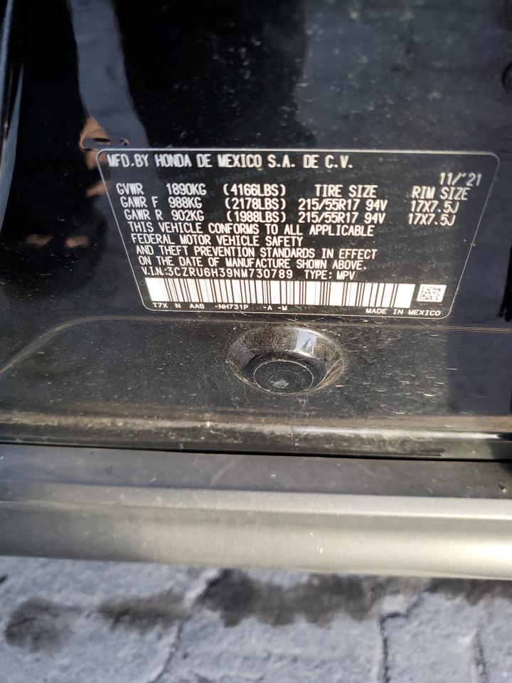 2022 Honda Hr-V Lx VIN: 3CZRU6H39NM730789 Lot: 75300544