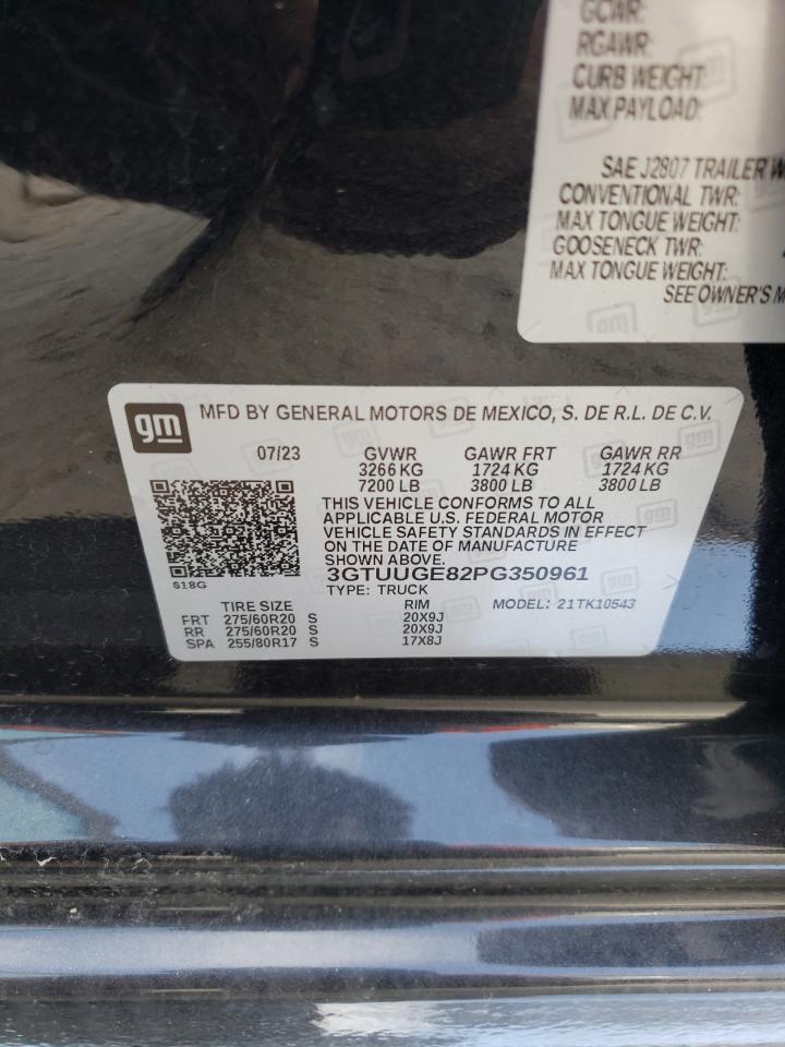 2023 GMC Sierra K1500 Denali VIN: 3GTUUGE82PG350961 Lot: 78397254