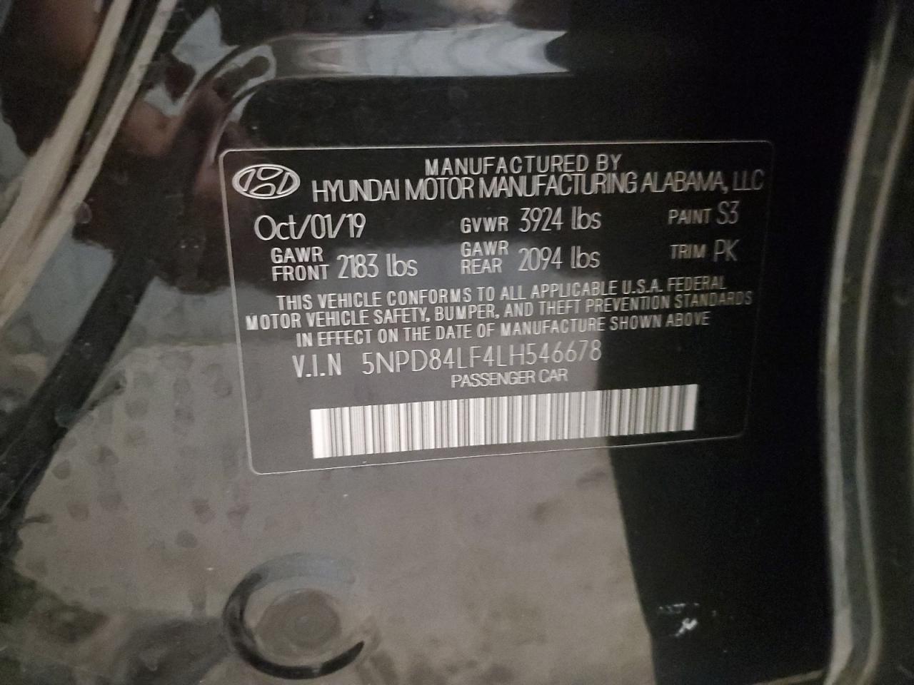 5NPD84LF4LH546678 2020 Hyundai Elantra Sel