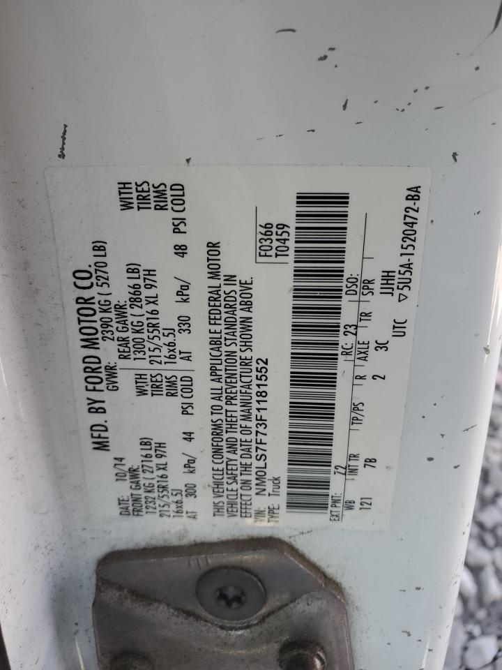 2015 Ford Transit Connect Xlt VIN: NM0LS7F73F1181552 Lot: 74034194