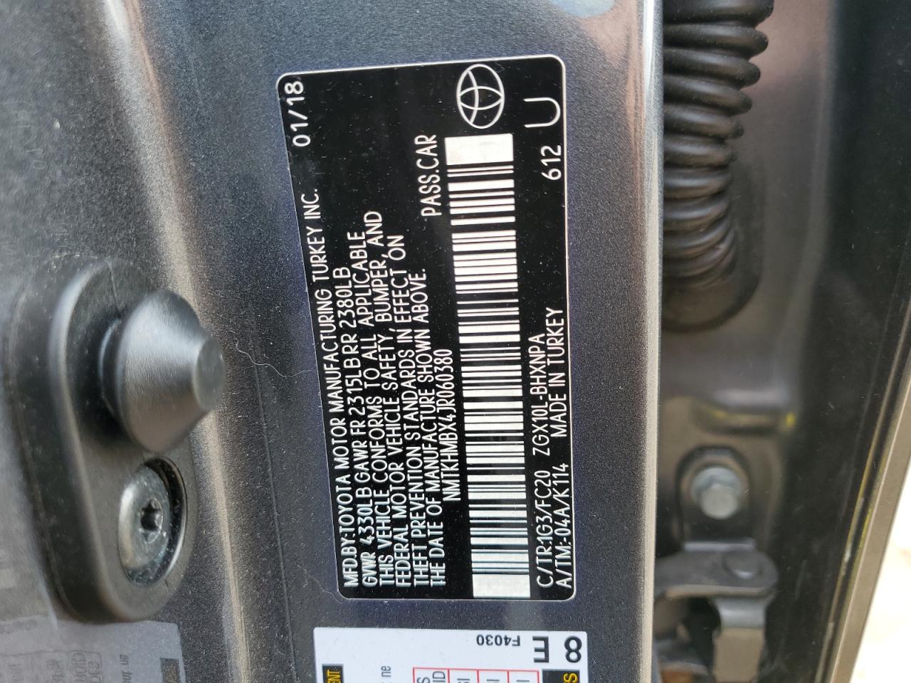 NMTKHMBX4JR060380 2018 Toyota C-Hr Xle