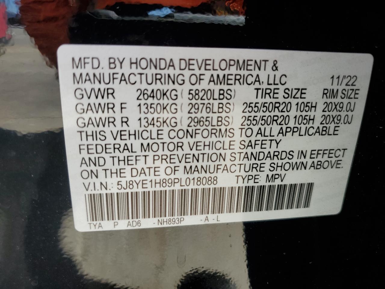 2023 Acura Mdx Advance VIN: 5J8YE1H89PL018088 Lot: 73894794