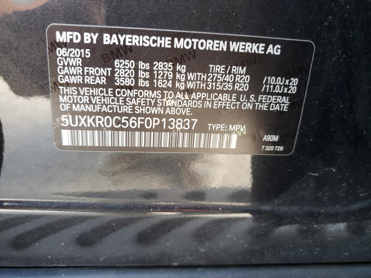 5UXKR0C56F0P13837 2015 BMW X5 xDrive35I