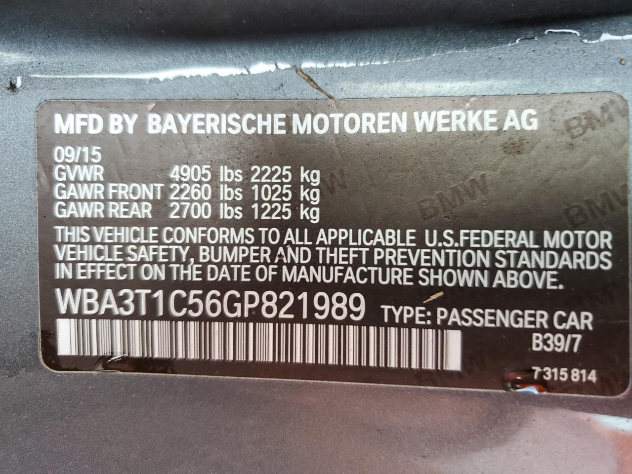 2016 BMW 428 Xi Sulev VIN: WBA3T1C56GP821989 Lot: 76144464