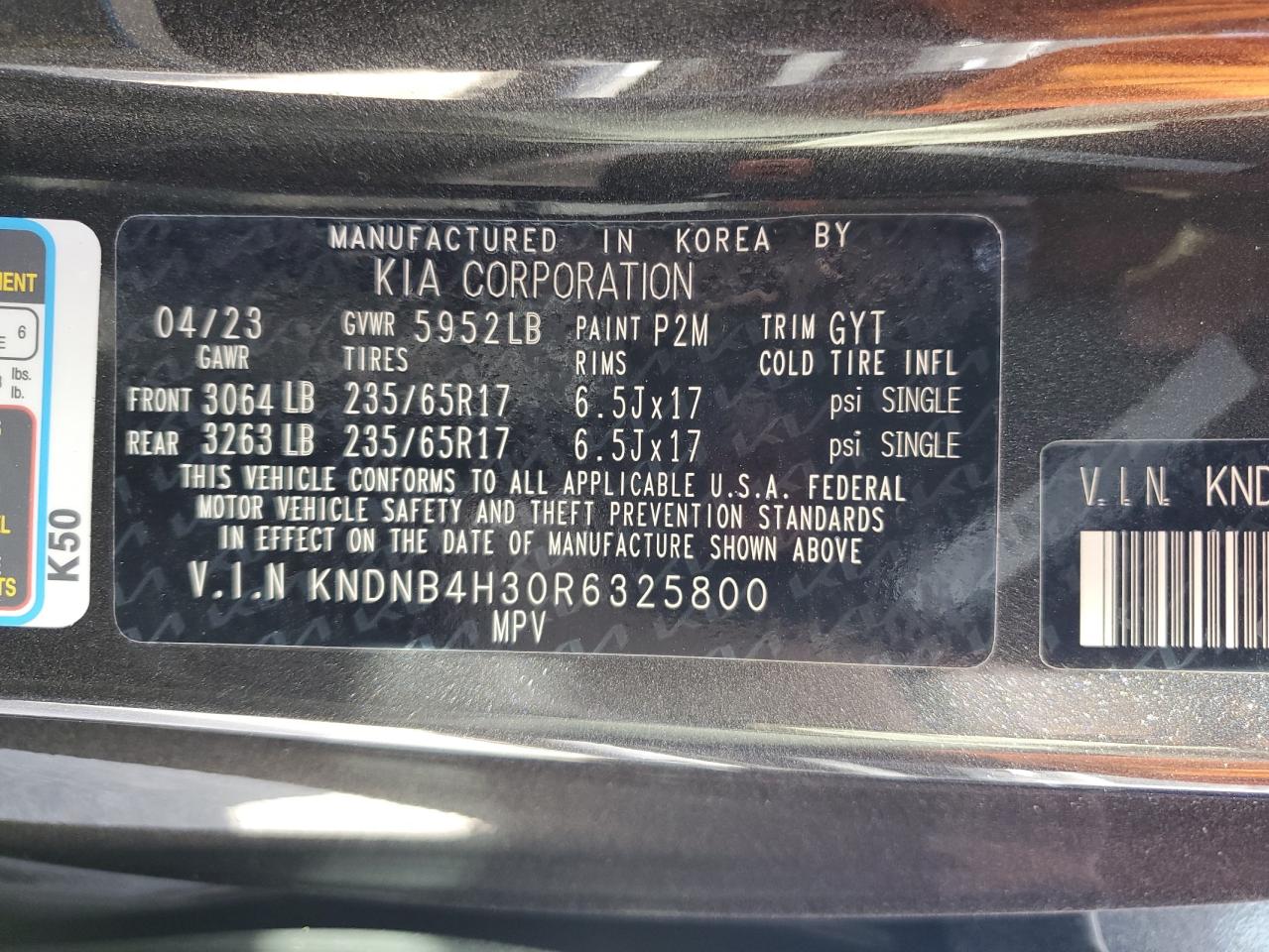 2024 Kia Carnival Lx VIN: KNDNB4H30R6325800 Lot: 76455764