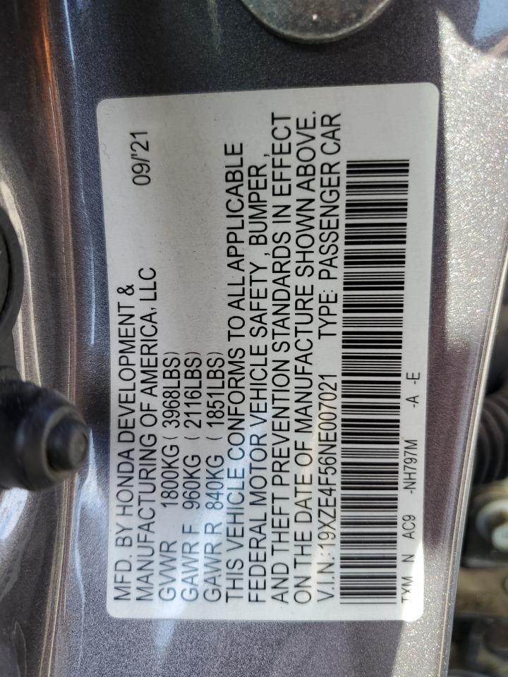 19XZE4F56NE007021 2022 Honda Insight Ex