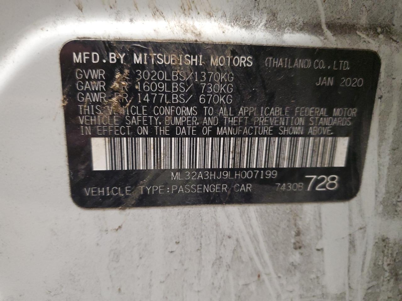 VIN ML32A3HJ9LH007199 2020 MITSUBISHI MIRAGE no.13