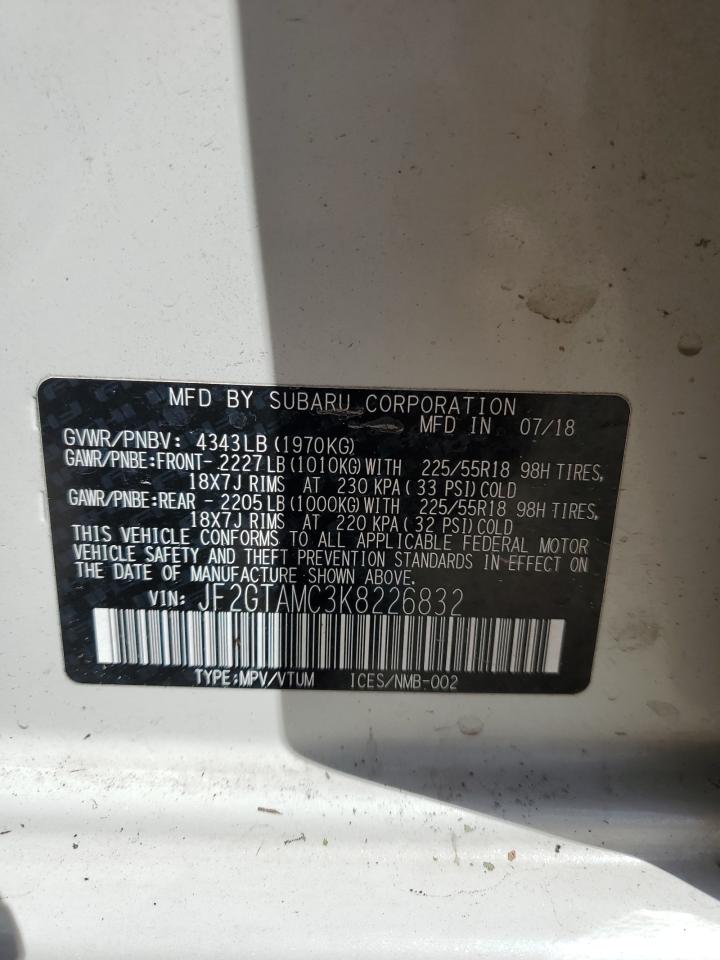 JF2GTAMC3K8226832 2019 Subaru Crosstrek Limited