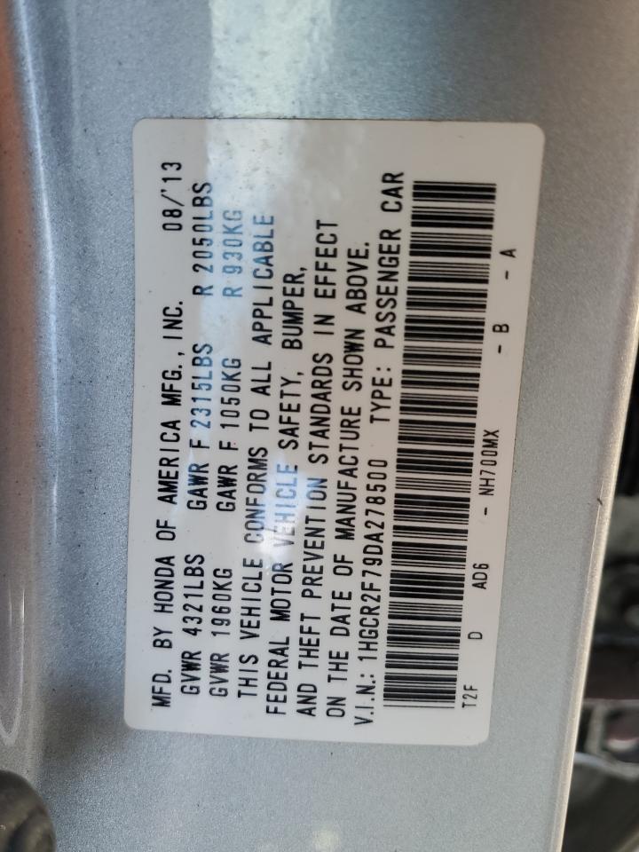 1HGCR2F79DA278500 2013 Honda Accord Ex