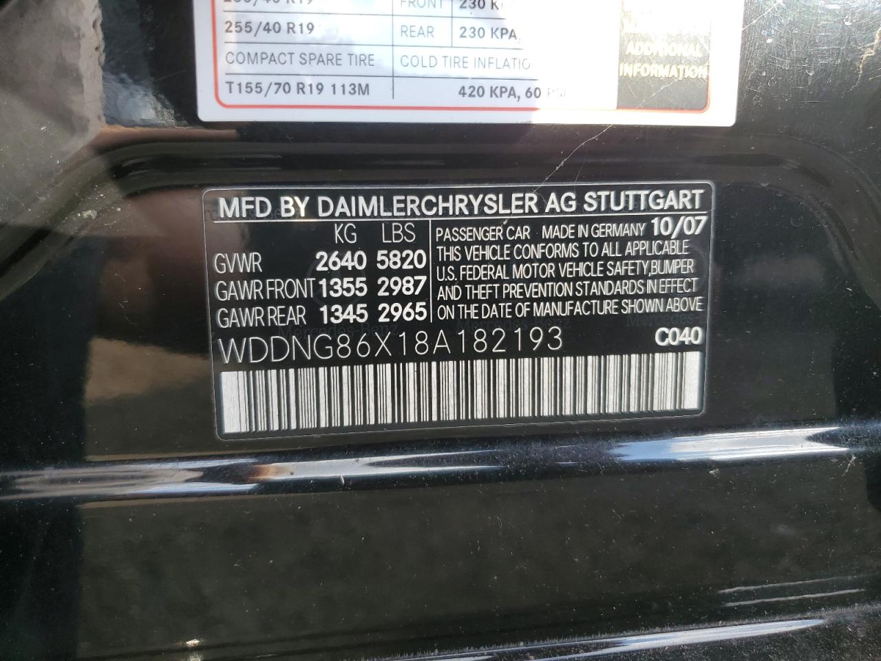 WDDNG86X18A182193 2008 Mercedes-Benz S 550 4Matic