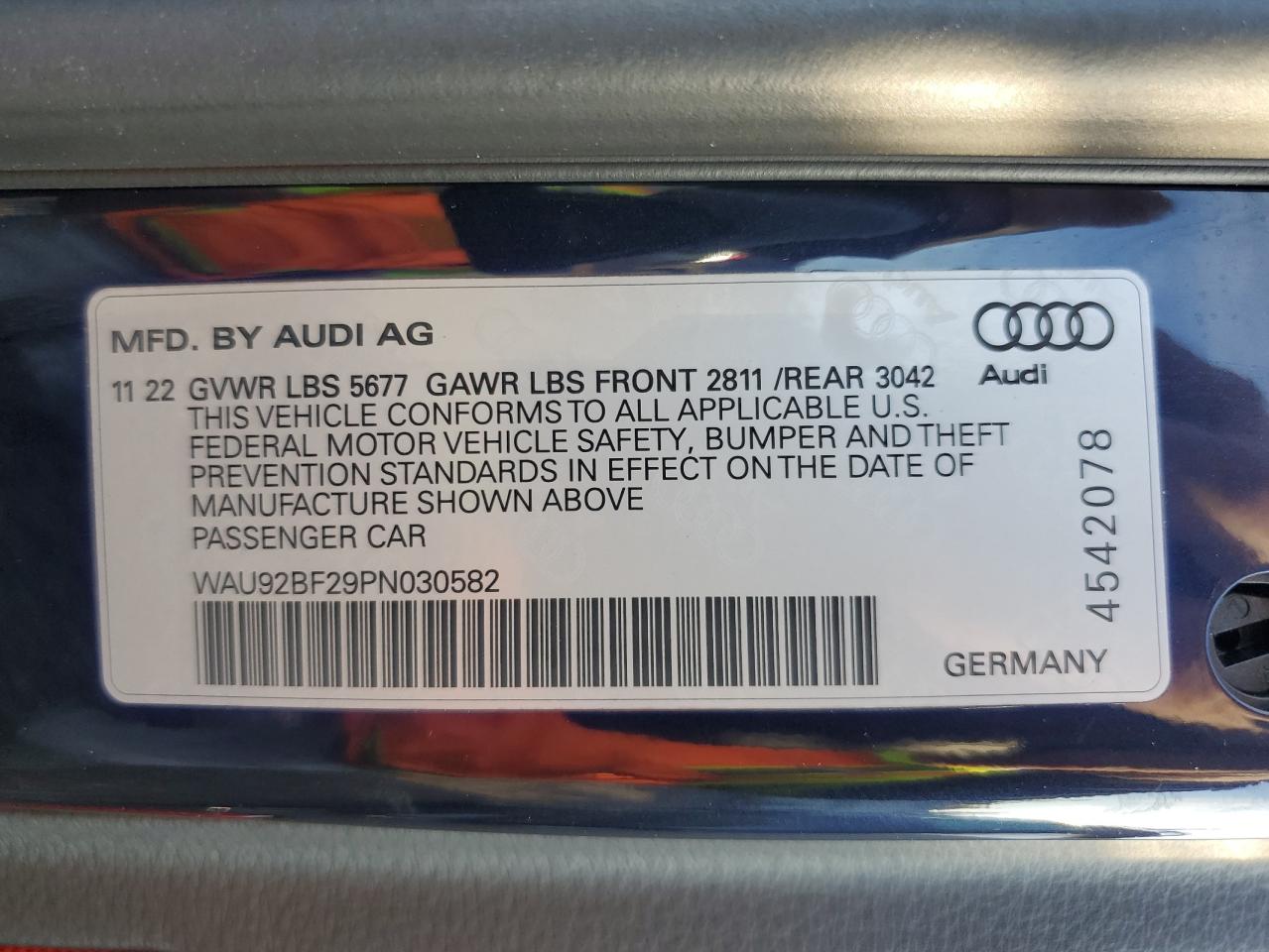 2023 Audi A6 Allroad Prestige VIN: WAU92BF29PN030582 Lot: 77318244