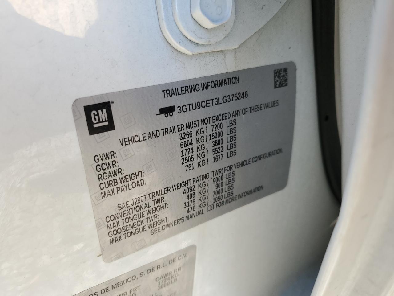 3GTU9CET3LG375246 2020 GMC Sierra K1500 Elevation