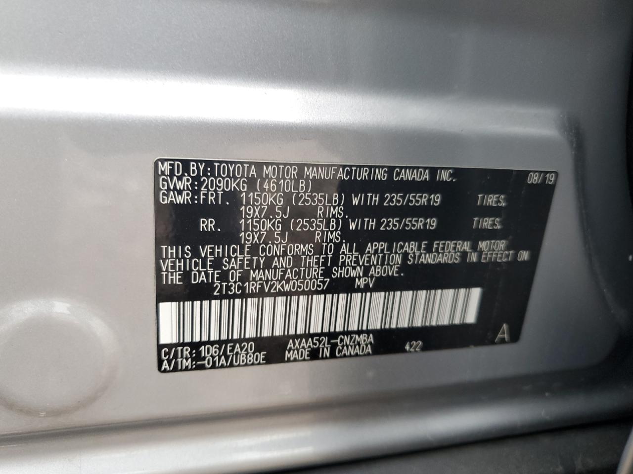 2T3C1RFV2KW050057 2019 TOYOTA RAV 4 - Image 14