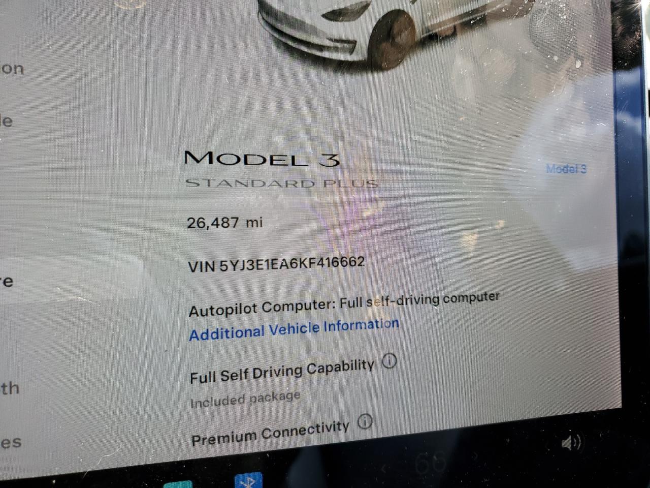 2019 Tesla Model 3 VIN: 5YJ3E1EA6KF416662 Lot: 73894704