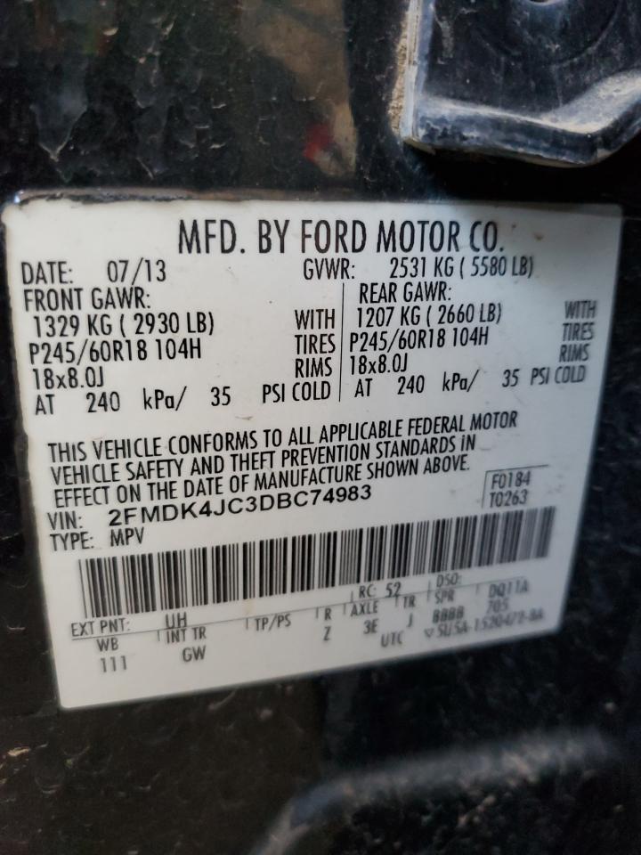 2FMDK4JC3DBC74983 2013 Ford Edge Sel