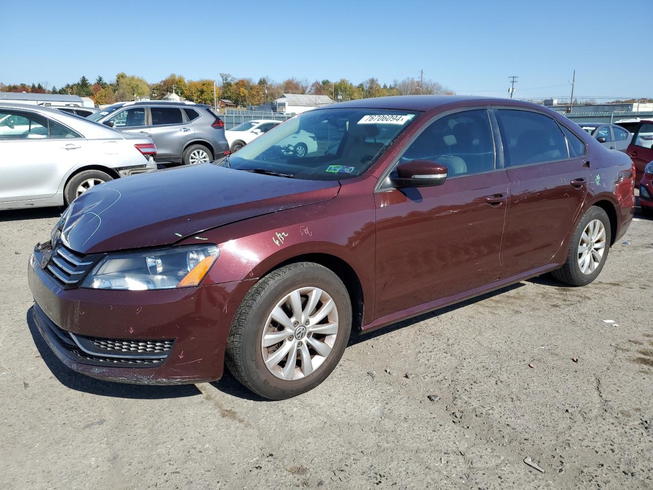 2014 Volkswagen Passat S VIN: 1VWAS7A3XEC104305 Lot: 76706094