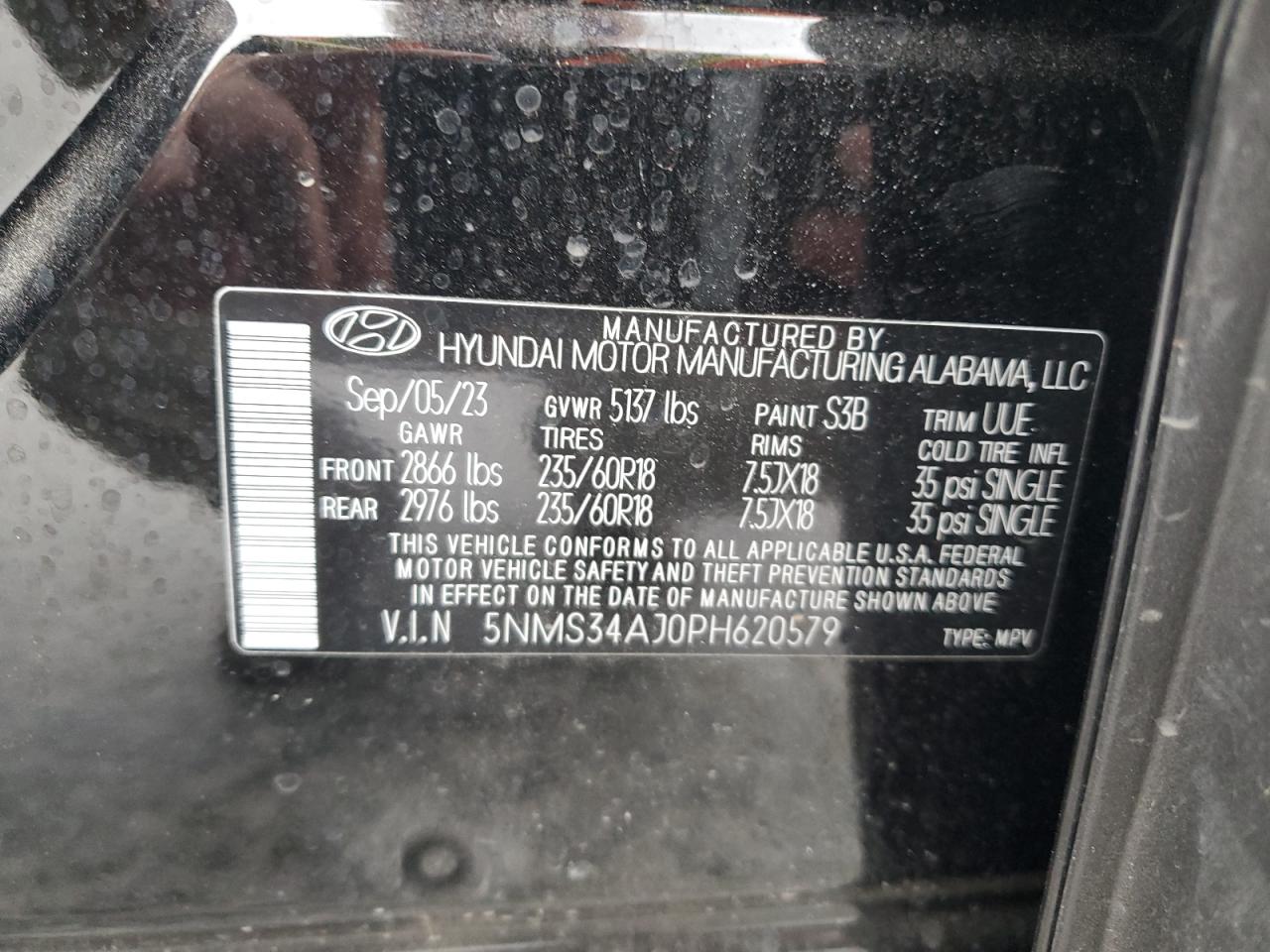 2023 Hyundai Santa Fe Sel Premium VIN: 5NMS34AJ0PH620579 Lot: 78649754