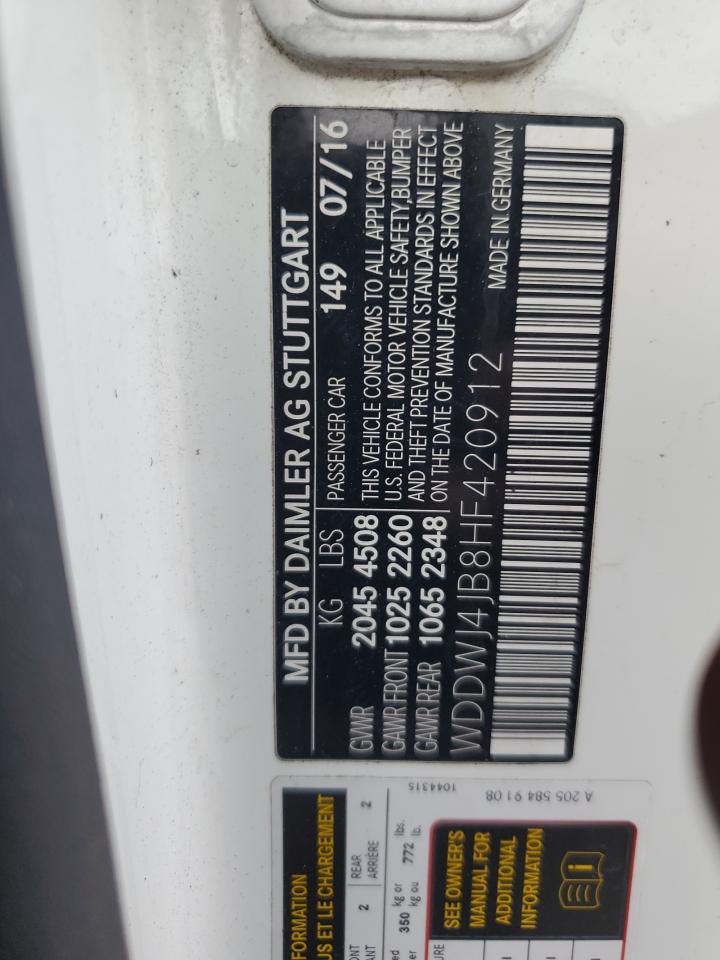 2017 Mercedes-Benz C 300 VIN: WDDWJ4JB8HF420912 Lot: 76321524