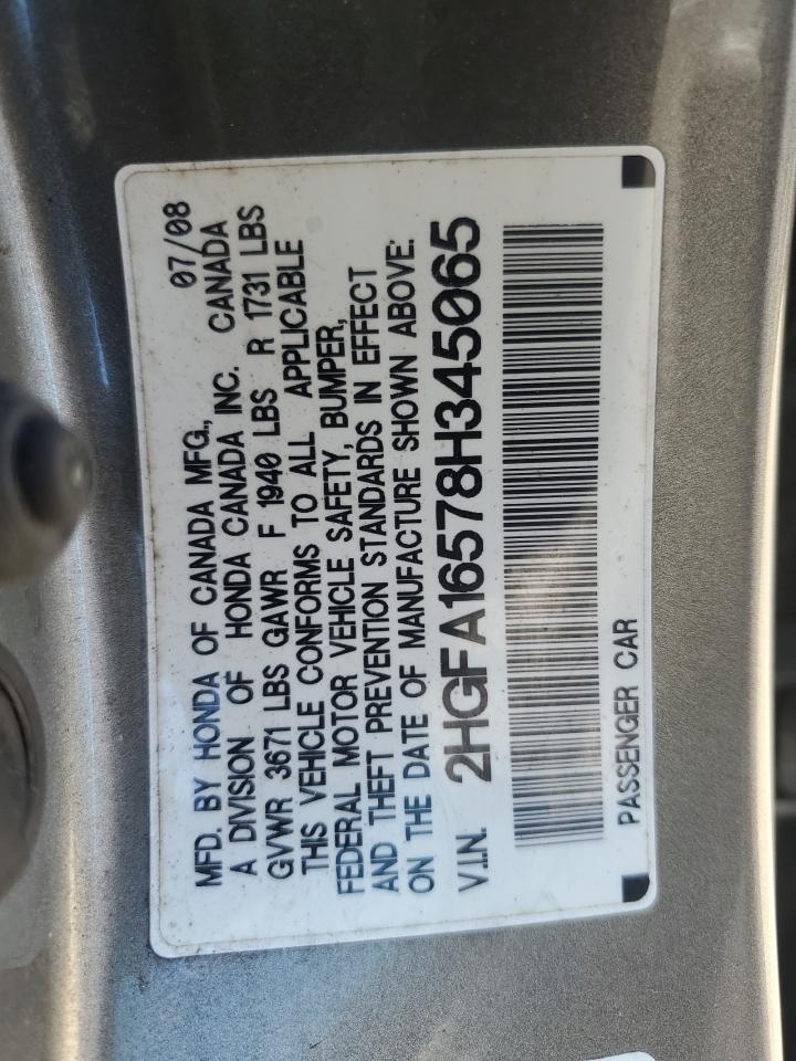 2HGFA16578H345065 2008 Honda Civic Lx