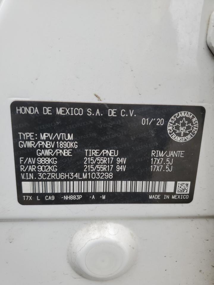 2020 Honda Hr-V Lx VIN: 3CZRU6H34LM103298 Lot: 73523934