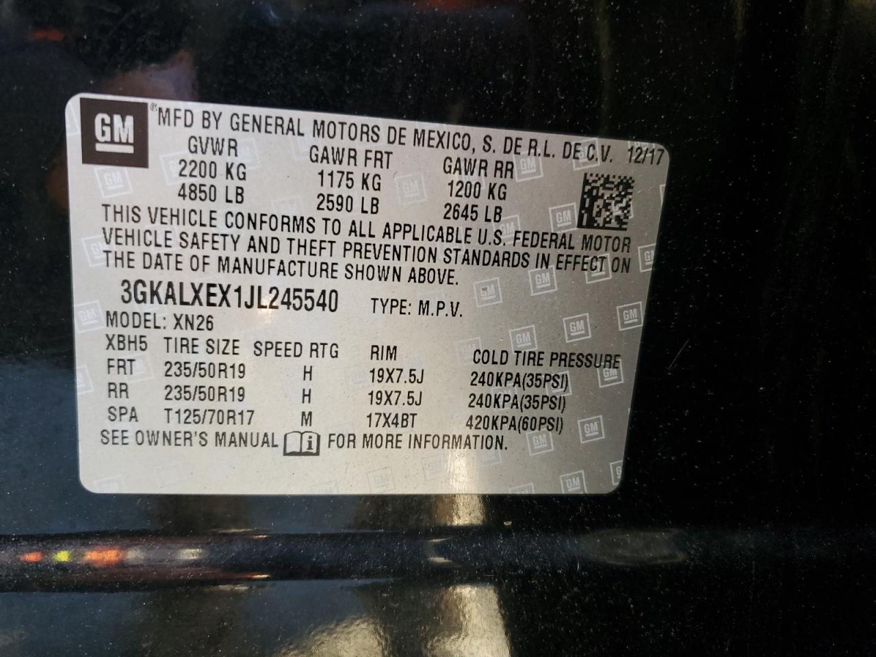 3GKALXEX1JL245540 2018 GMC Terrain Denali