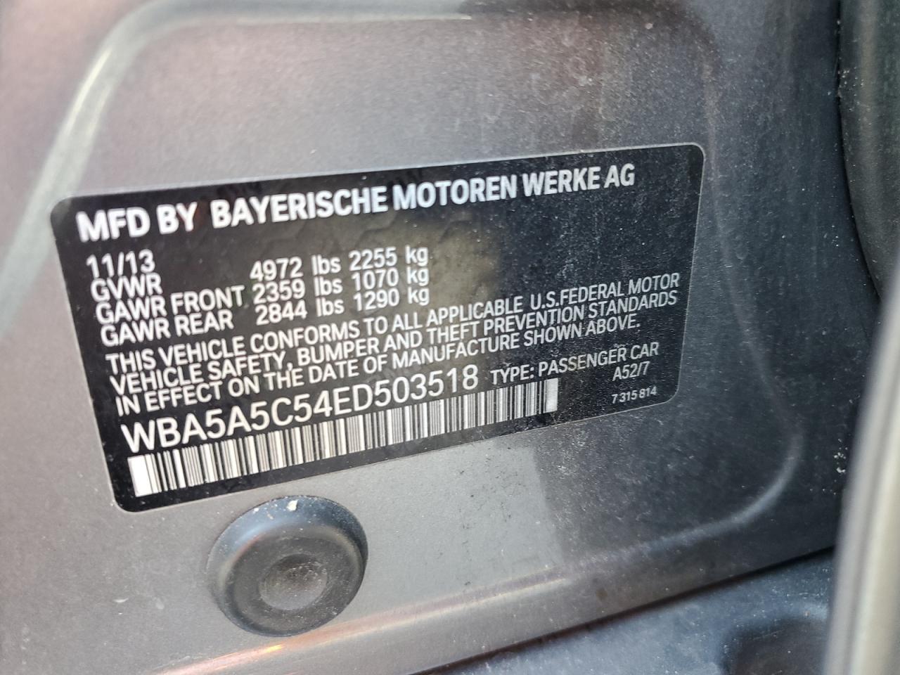 WBA5A5C54ED503518 2014 BMW 528 I