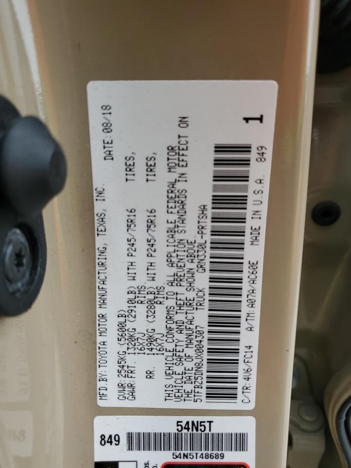 5TFBZ5DN8JX004307 2018 Toyota Tacoma Double Cab