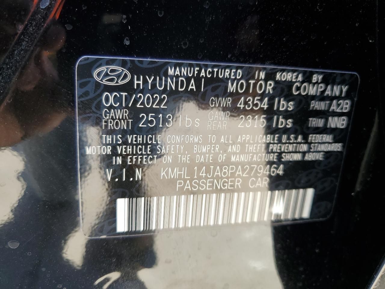 KMHL14JA8PA279464 2023 Hyundai Sonata Sel