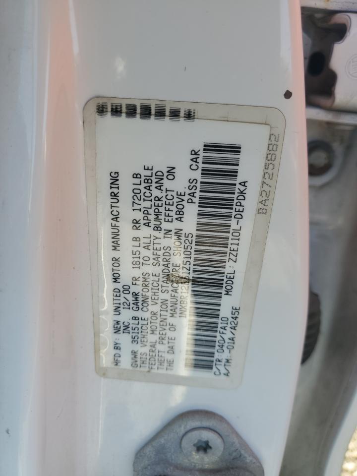 2001 Toyota Corolla Ce VIN: 1NXBR12E51Z510525 Lot: 74172104