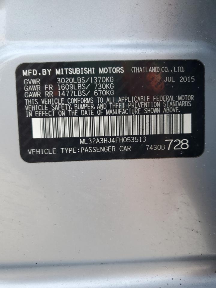 2015 Mitsubishi Mirage De VIN: ML32A3HJ4FH053513 Lot: 75082944