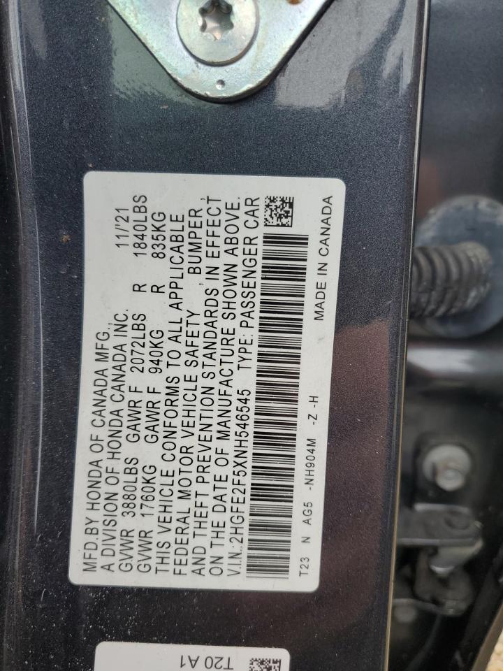 2HGFE2F5XNH546545 2022 Honda Civic Sport 2HGFE2F5XNH546545 2022 Honda Civic Sport