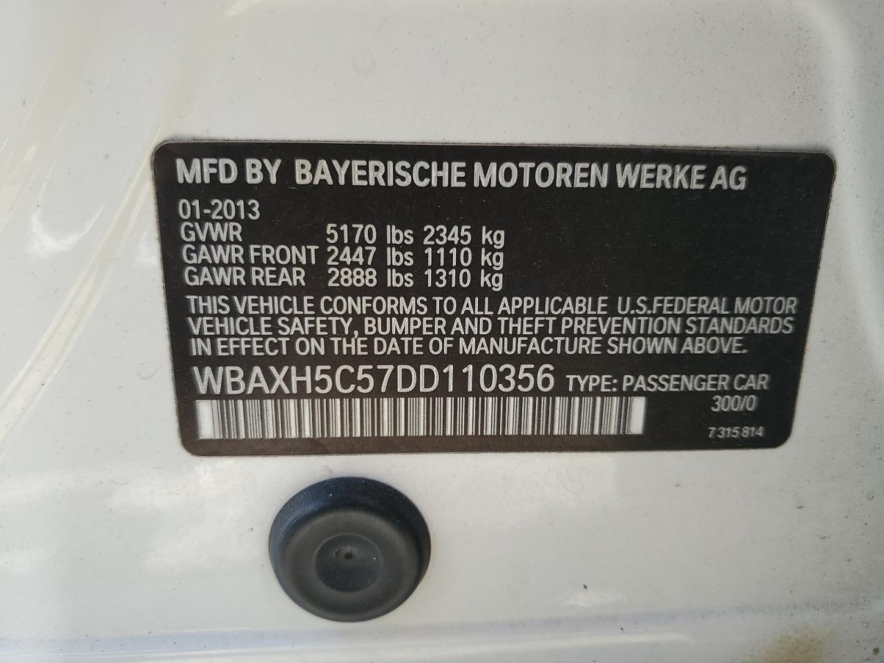 WBAXH5C57DD110356 2013 BMW 528 Xi