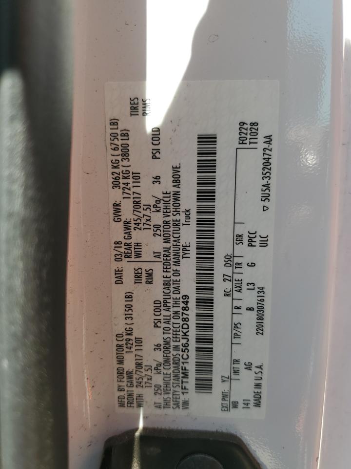 2018 Ford F150 VIN: 1FTMF1C56JKD87849 Lot: 76156574