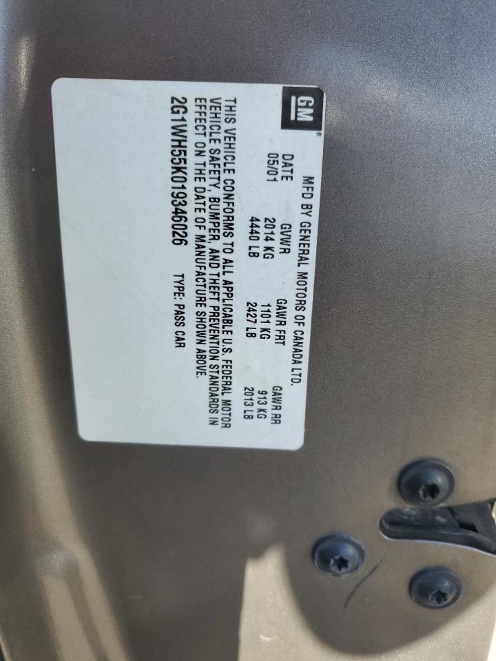 2001 Chevrolet Impala Ls VIN: 2G1WH55K019346026 Lot: 75924524