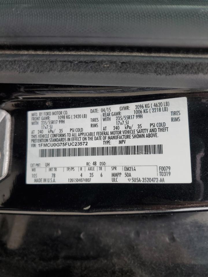 1FMCU0G75FUC23572 2015 Ford Escape Se