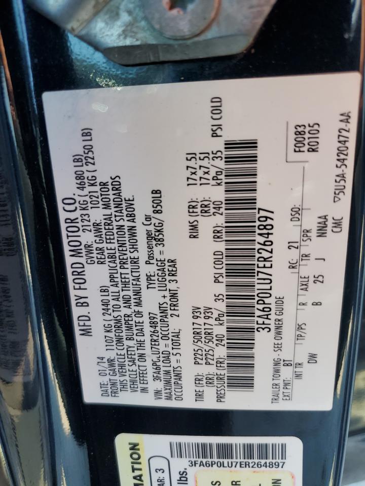 3FA6P0LU7ER264897 2014 Ford Fusion Se Hybrid