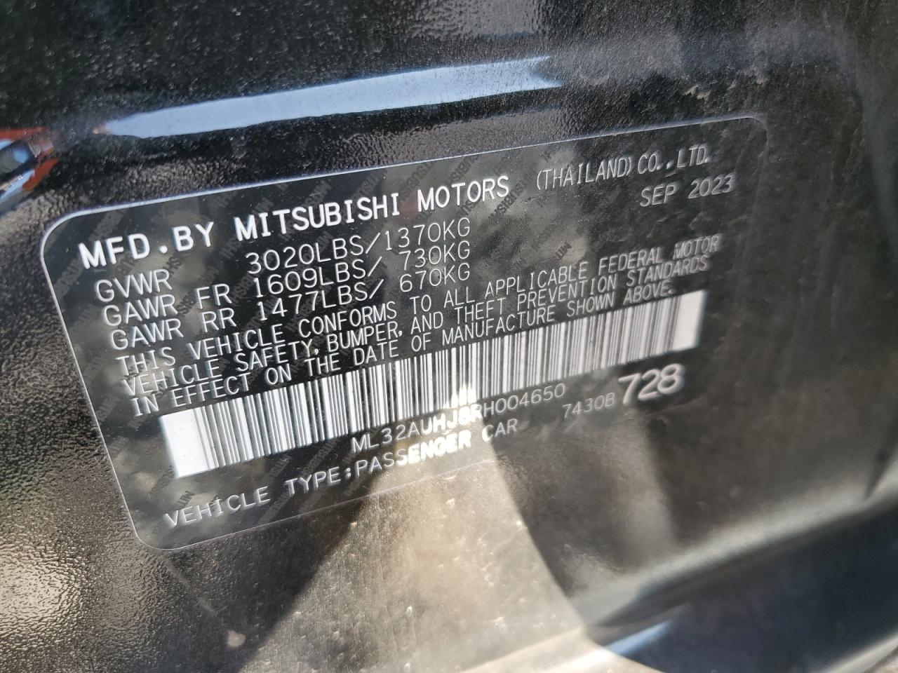 ML32AUHJ8RH004650 2024 Mitsubishi Mirage Es