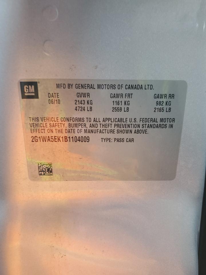 2011 Chevrolet Impala Ls VIN: 2G1WA5EK1B1104009 Lot: 76061734