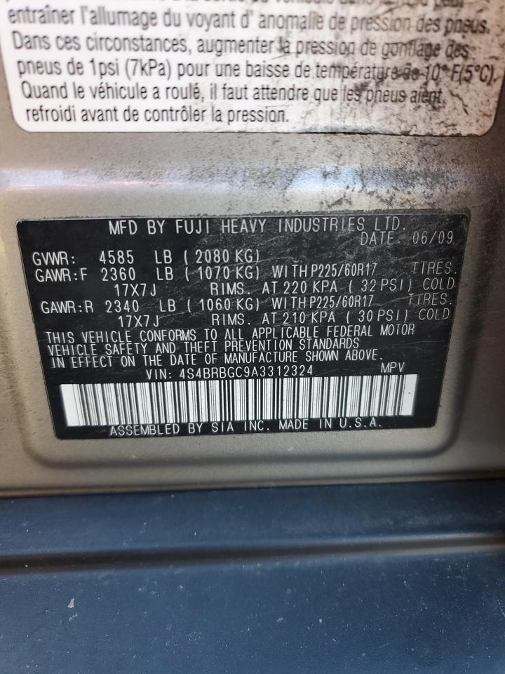 2010 Subaru Outback 2.5I Premium VIN: 4S4BRBGC9A3312324 Lot: 73894424