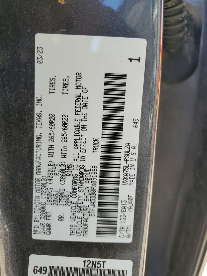 5TFJA5DB8PX091868 2023 Toyota Tundra Crewmax Limited