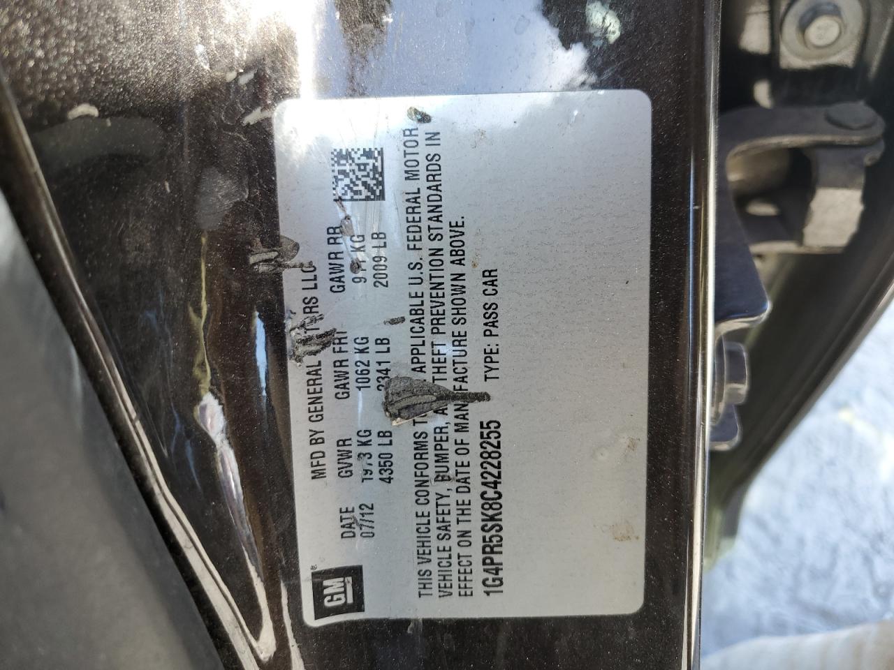 2012 Buick Verano Convenience VIN: 1G4PR5SK8C4228255 Lot: 56321915