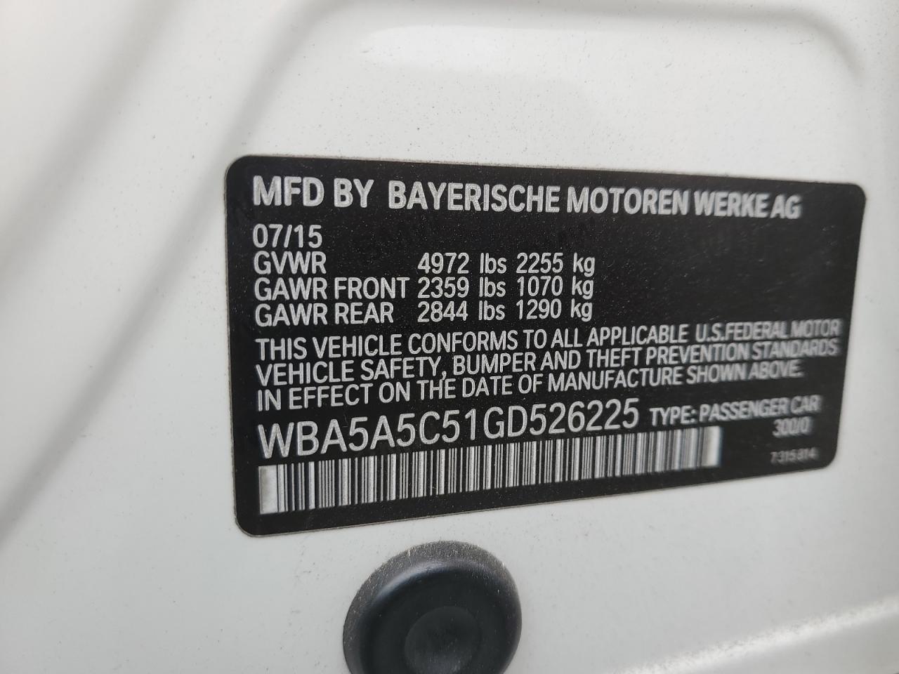 WBA5A5C51GD526225 2016 BMW 5 SERIES - Image 12