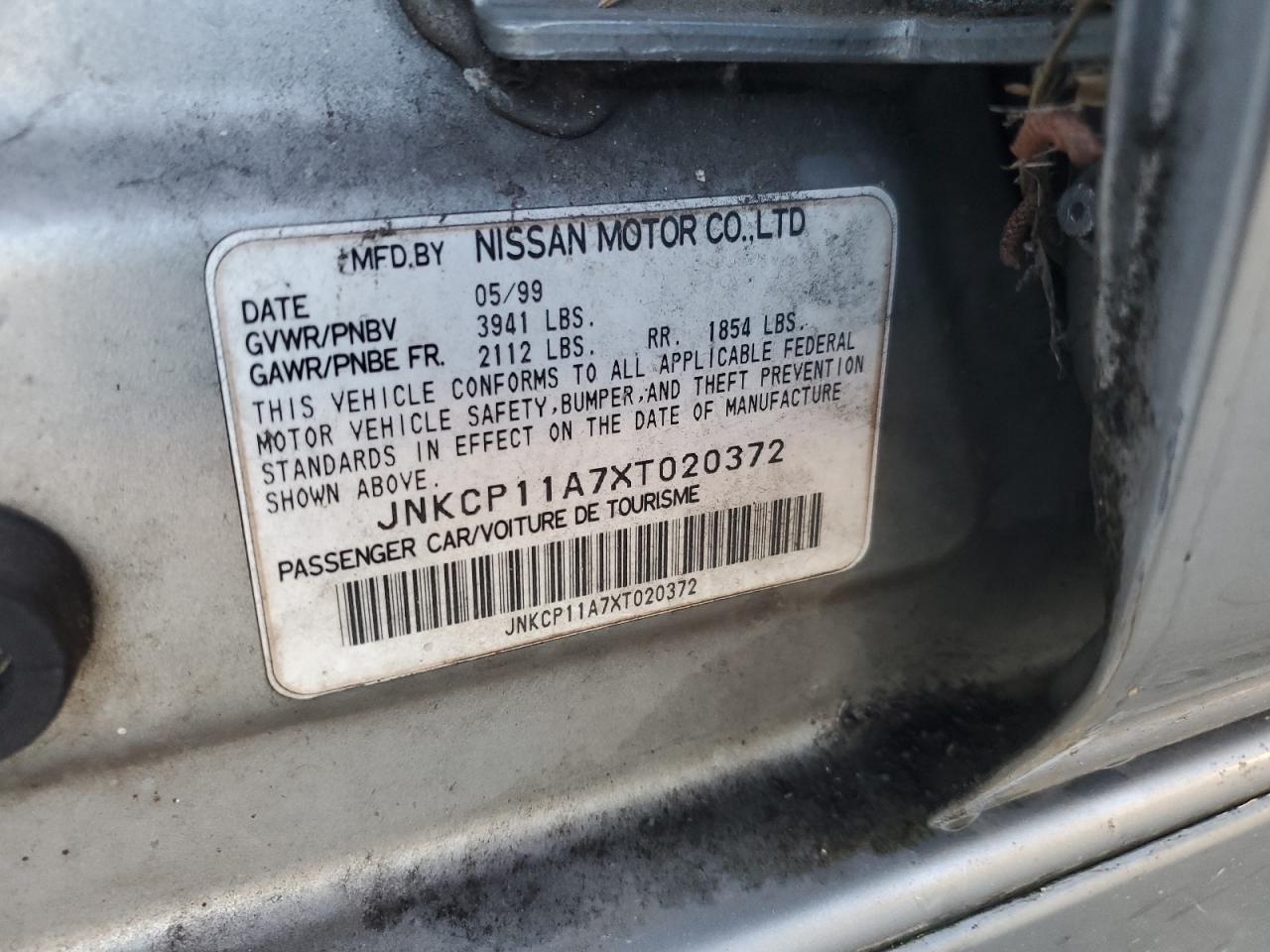 JNKCP11A7XT020372 1999 Infiniti G20