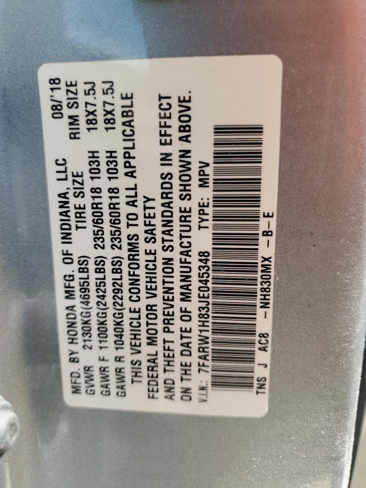 7FARW1H83JE045348 2018 Honda Cr-V Exl