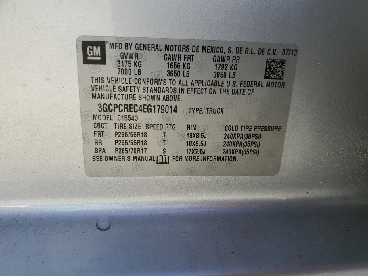 2014 Chevrolet Silverado C1500 Lt VIN: 3GCPCREC4EG179014 Lot: 74699434