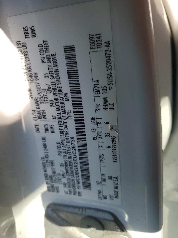 1FMCU9GX2EUC26738 2014 Ford Escape Se