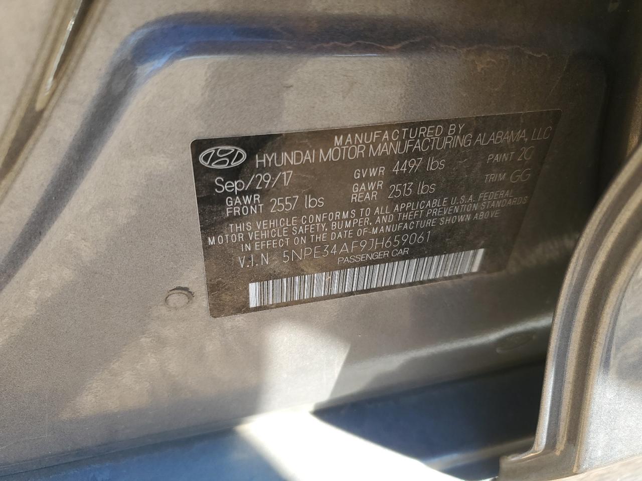 5NPE34AF9JH659061 2018 Hyundai Sonata Sport