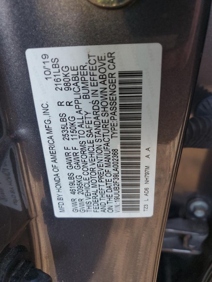 2020 Acura Tlx VIN: 19UUB2F39LA002368 Lot: 78662594